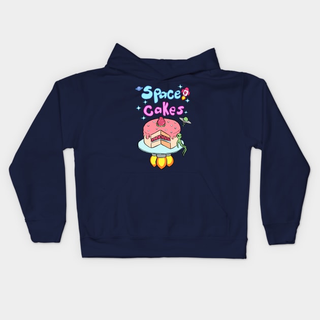 Space Cakes Kids Hoodie by saradaboru